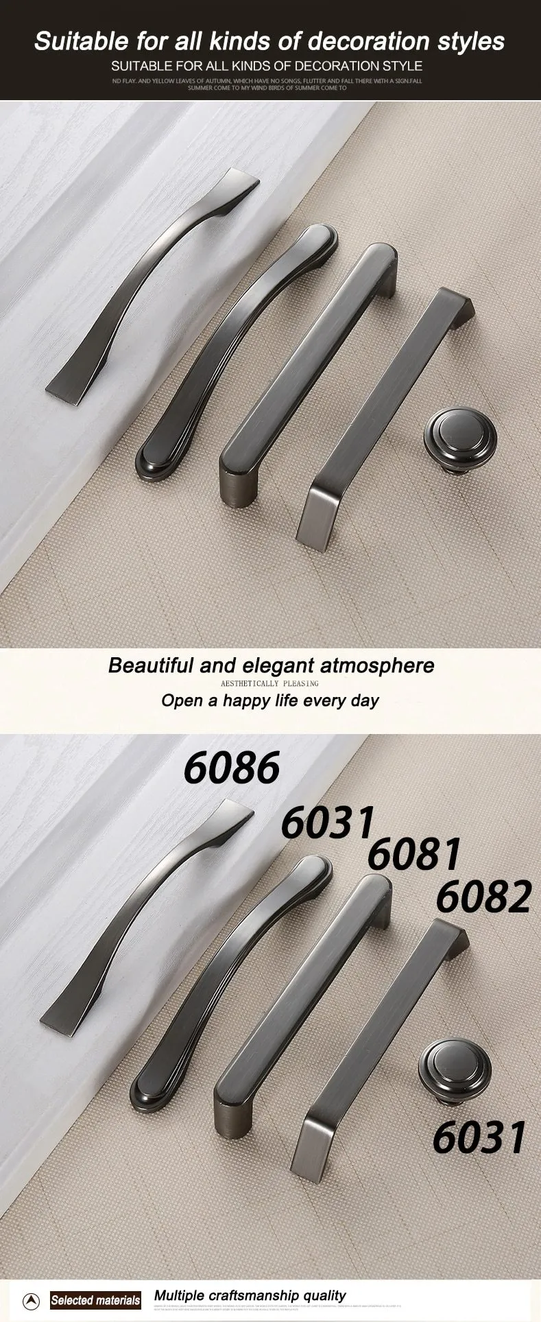 Decker - Contemporaneous Matte Finish Kitchen Cabinet Handle