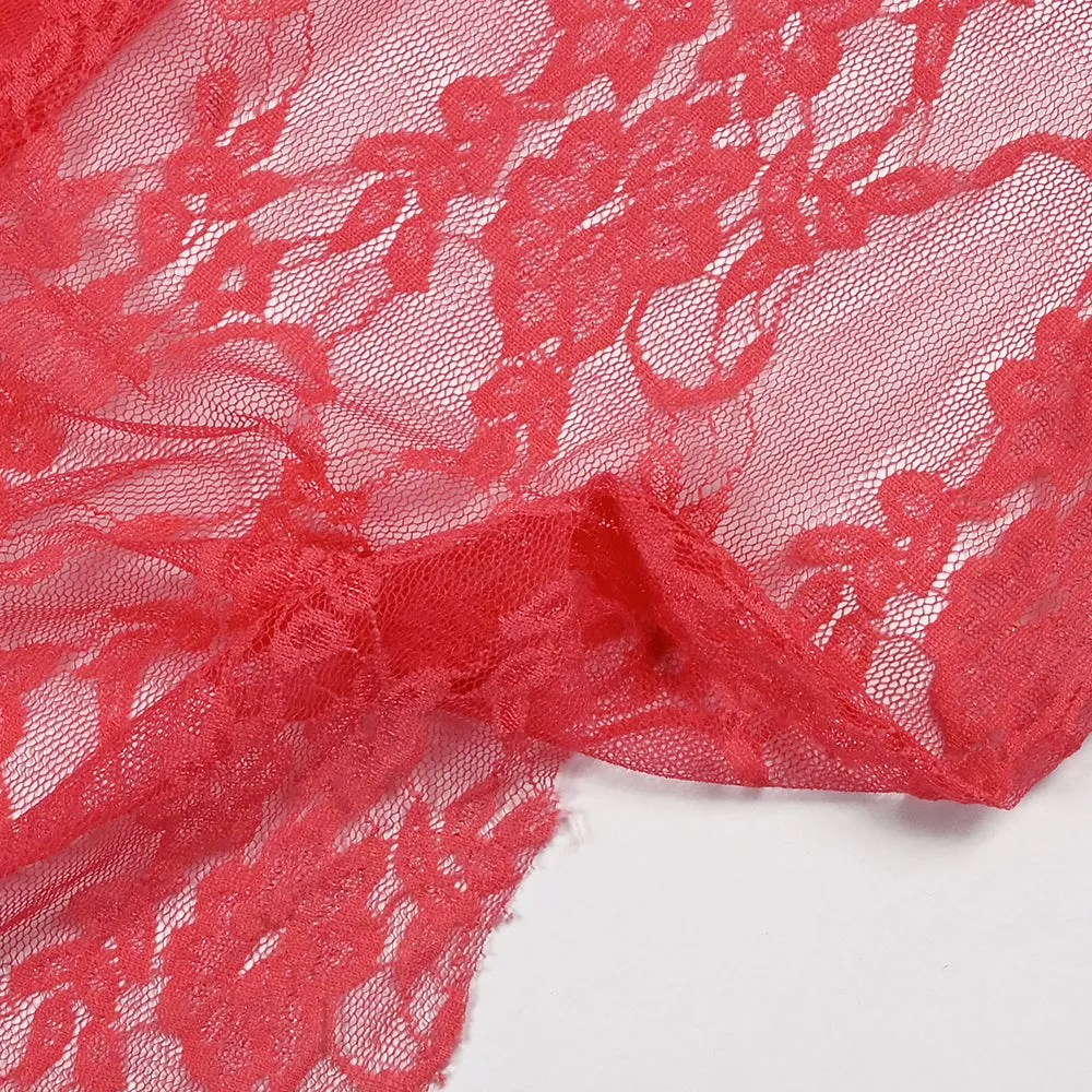 Dentelle polyester Enola corail