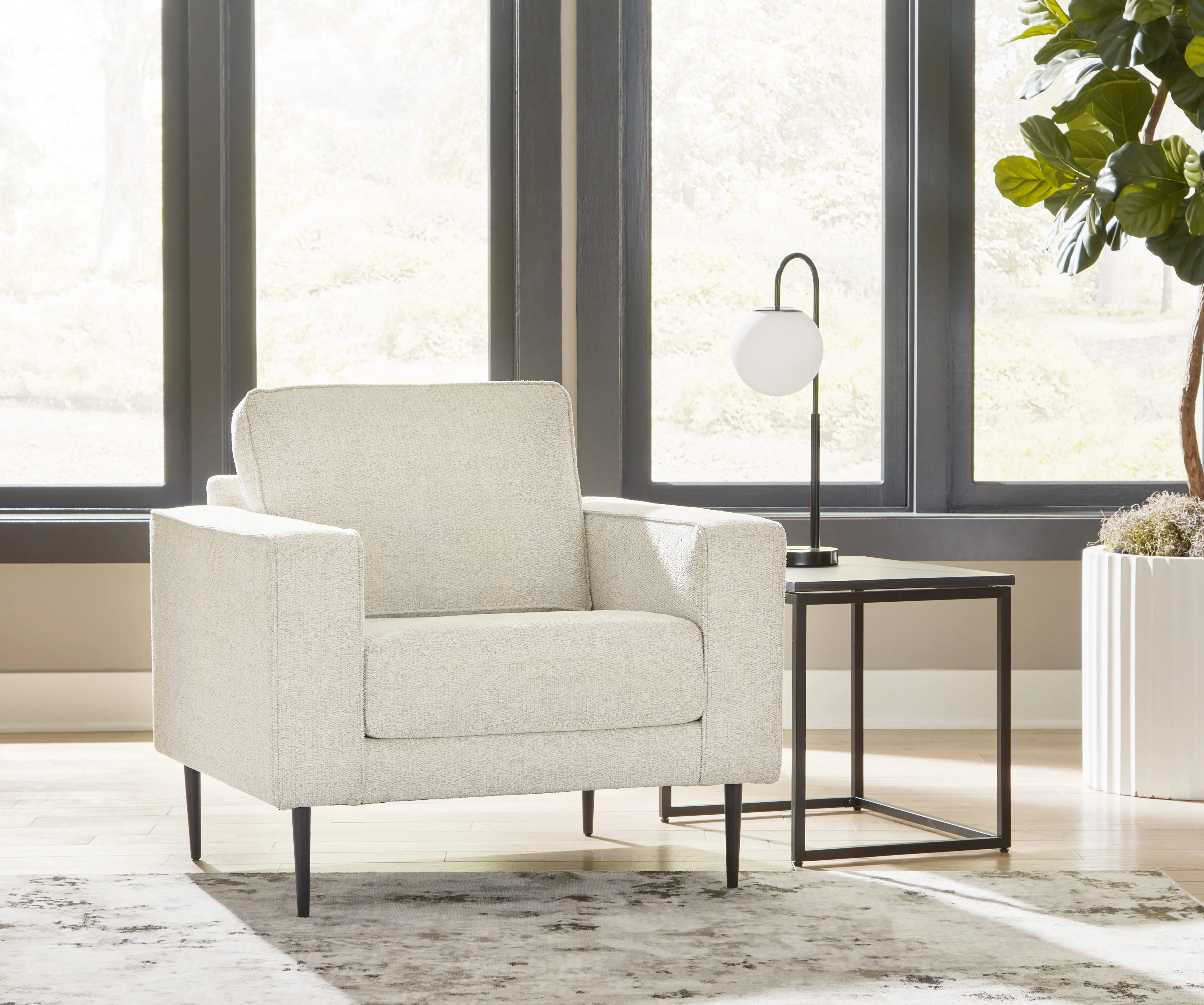 Hazela Chair and Ottoman in Sandstone