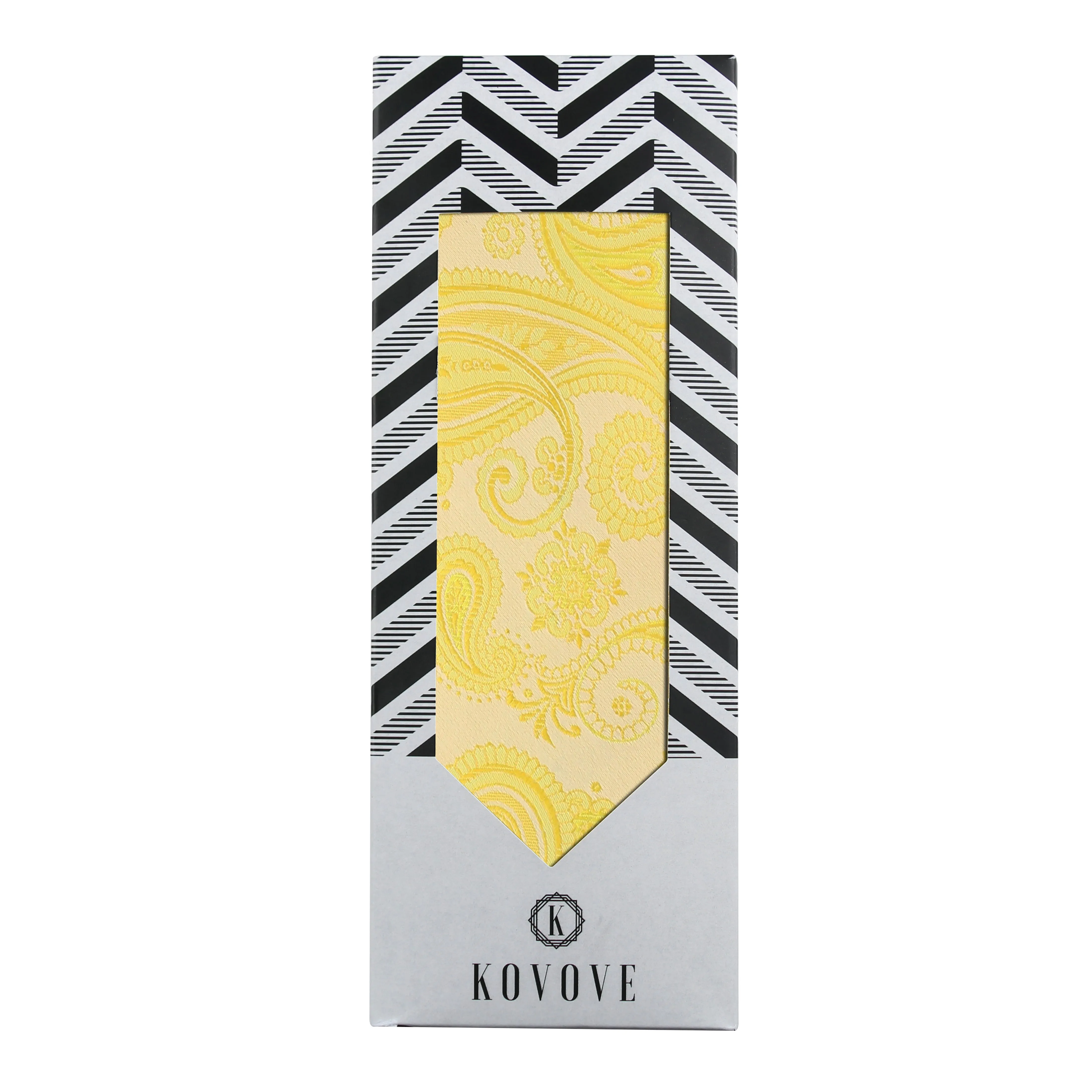 Kovove Yellow Paisley Neck Tie For Men