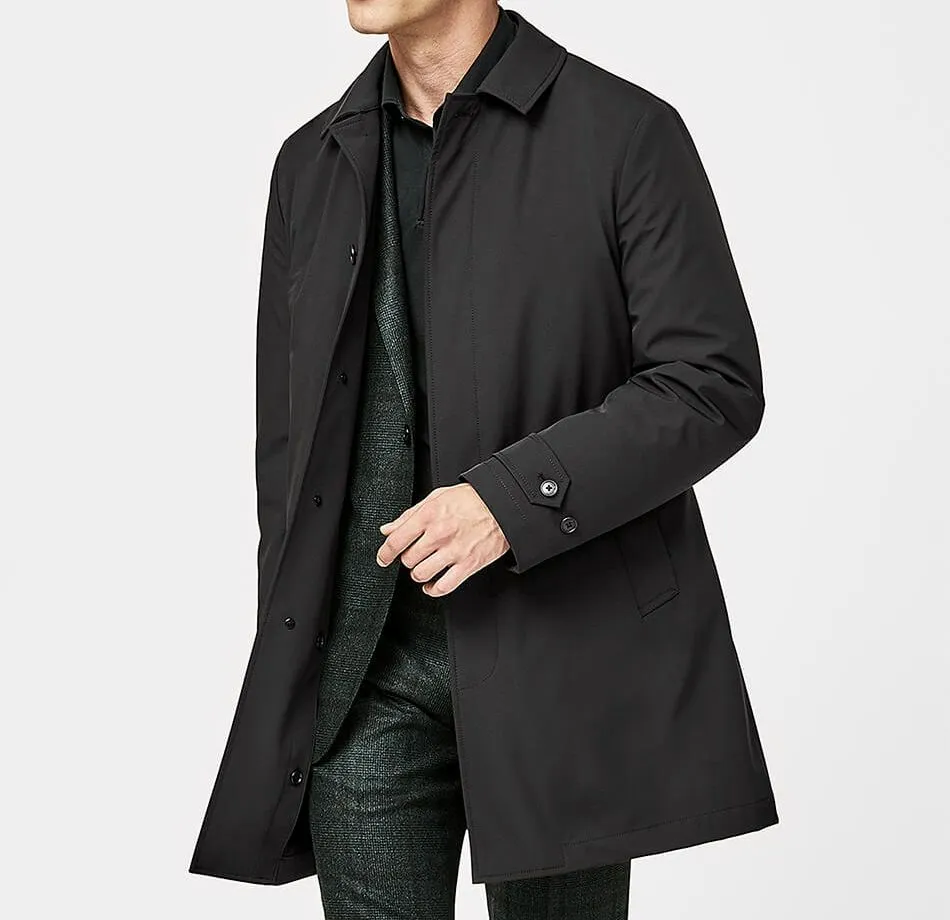 Olmetex Black Stretch Unconstructed Bonded Water-Repellent Windbreaker