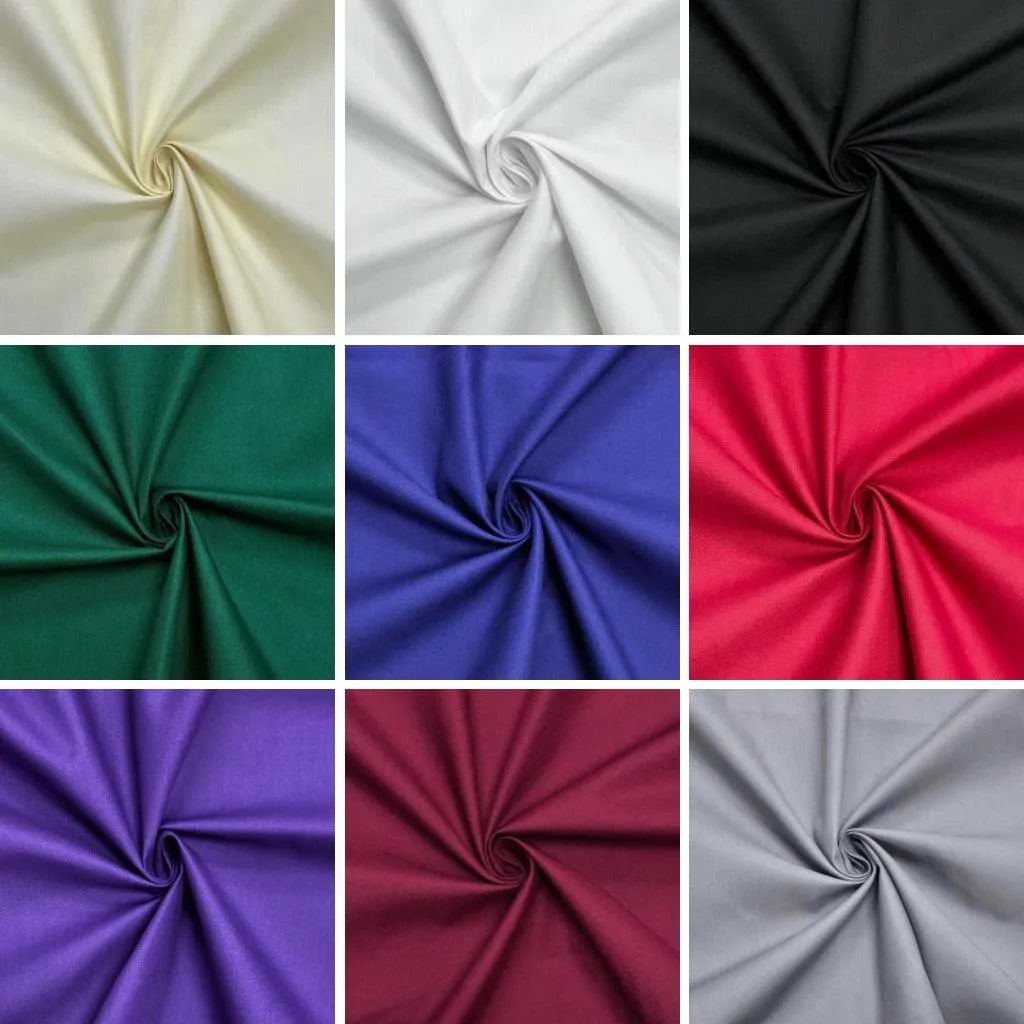 Plain Polycotton Gabardine Twill Fabric - Full 30m Roll