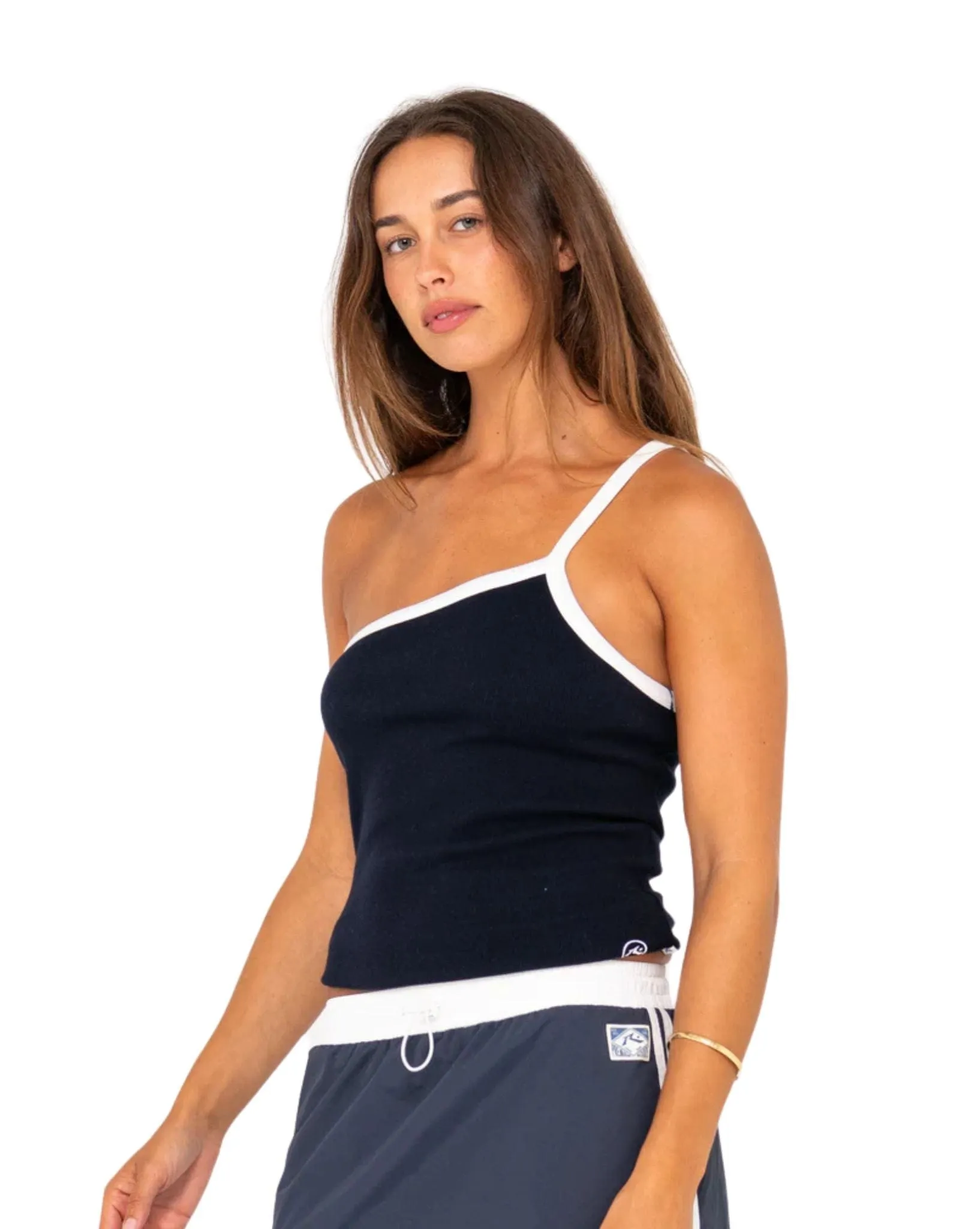 Sling One Shoulder Contrast Tank