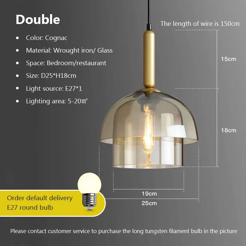 WAD Modern LED Pendant Lamp Vintage Art Champagne Glass