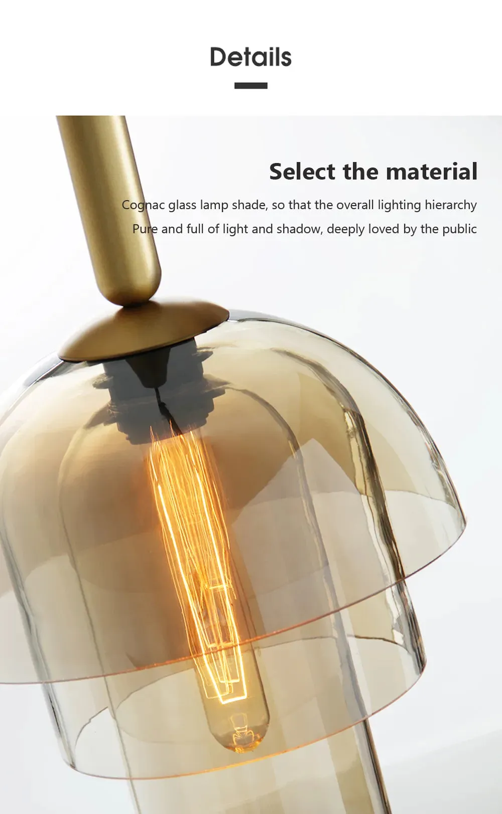 WAD Modern LED Pendant Lamp Vintage Art Champagne Glass