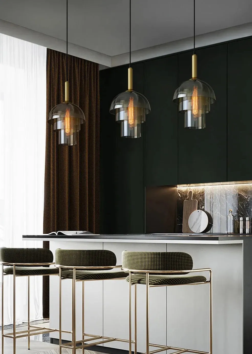 WAD Modern LED Pendant Lamp Vintage Art Champagne Glass