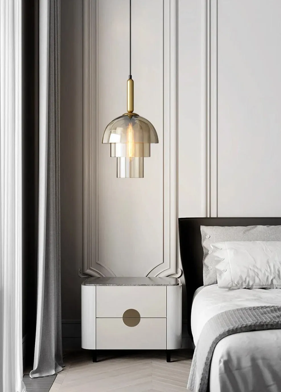 WAD Modern LED Pendant Lamp Vintage Art Champagne Glass