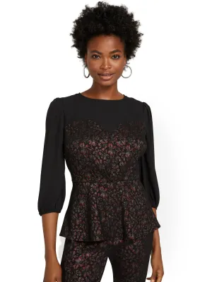 Whitney Floral-Print Twofer Top