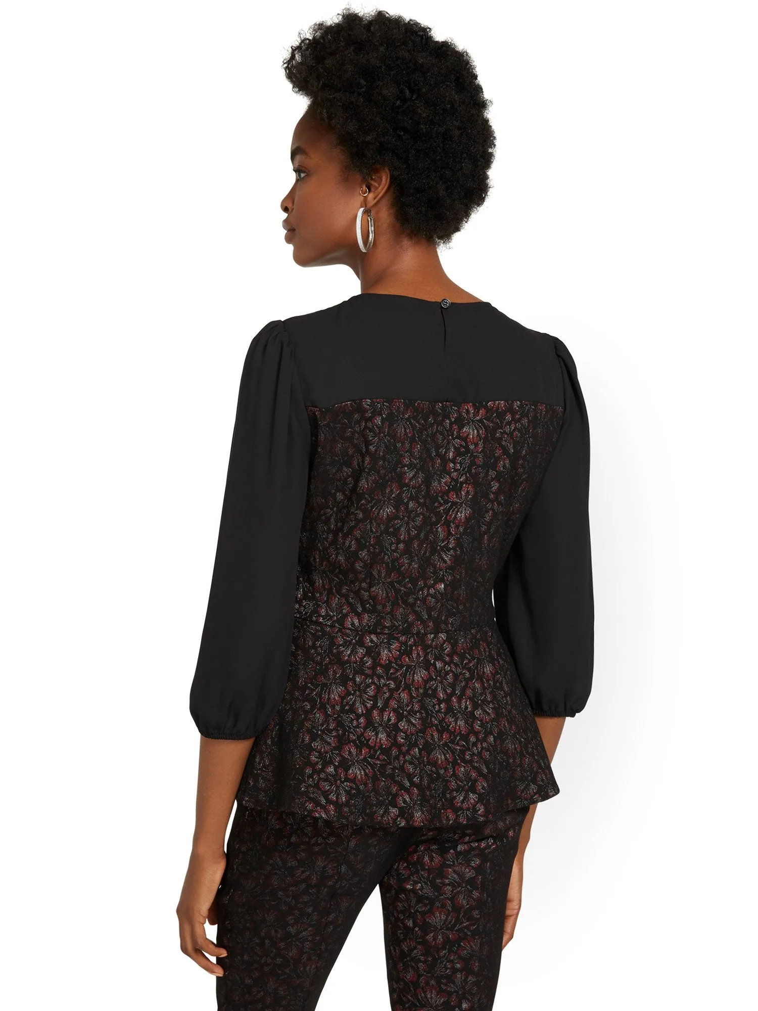 Whitney Floral-Print Twofer Top